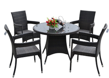 PAD-1318/Outdoor Aluminium Restaurant Folding Rattan Dining Table and Chairs