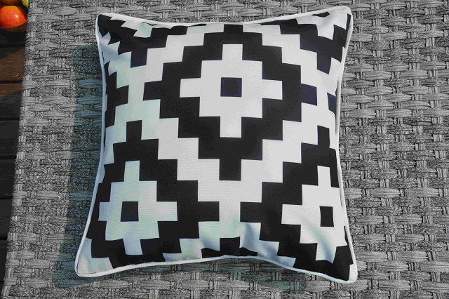 Pillow-4/White and Black Decorative Square Throw Pillow