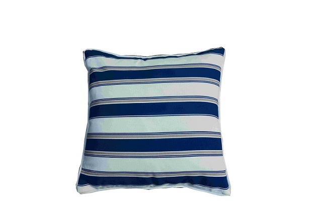 Pillow-9/Blue and and White Striped Square Throw Pillow