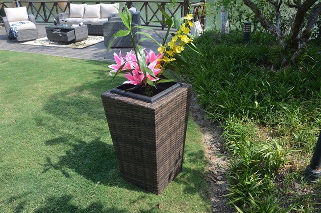 Outdoor Garden Plastic Rattan Flower Pots