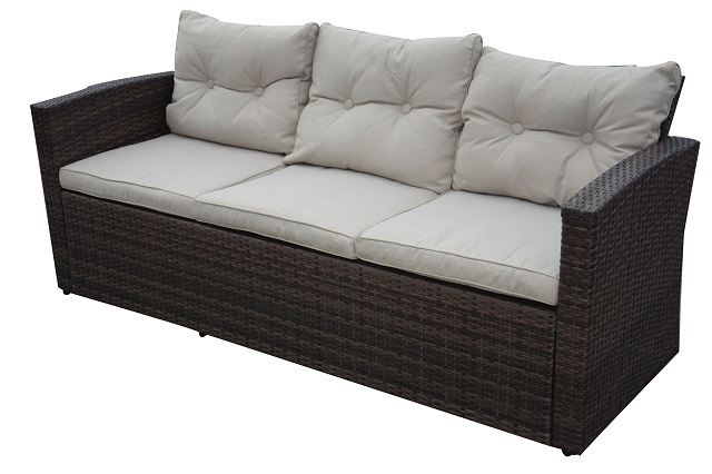 PAS-1125C/Detachable Steel Outdoor Garden Rattan Sofa with Storage Box