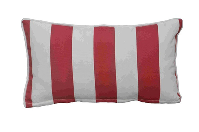 Cushion-5/Red and White Striped Rectangular Back Cushion