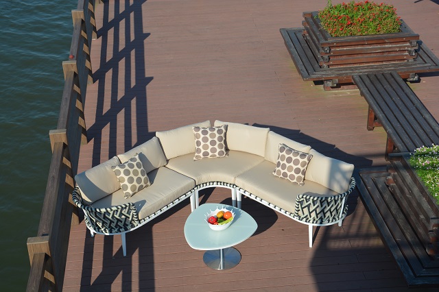 PAS-1647/ Outdoor L shaped Modern Garden Rattan Sofa Set