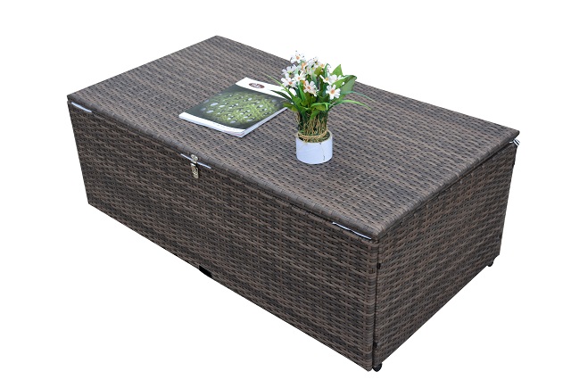PAS-1125C/Detachable Steel Outdoor Garden Rattan Sofa with Storage Box