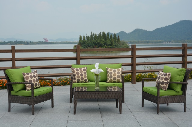 PAS-1516/new Design Outdoor Resting Area Rattan Sofa Set with Table