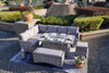 5-Piece Gray Wicker Outdoor Conversational Sofa Set with Fire Pit Table