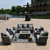 Outdoor Patio Rattan Wicker Gas Fire Pit Furniture Sofa Sets